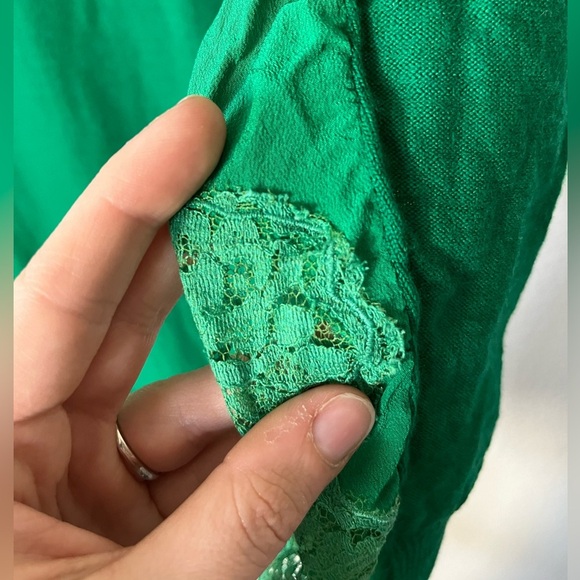Stella McCartney Silk Mix Knit Sweater Lace Dress Kelly Green Women's Size 34/XS - Picture 8 of 16